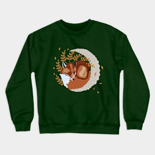 Whimsical Fox and Moon Crewneck Sweatshirt